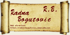 Radna Bogutović vizit kartica